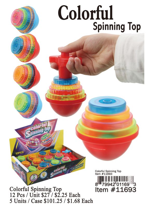 Colorful Spinning Top - 12 Pieces Unit - Click Image to Close