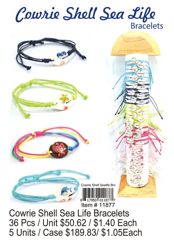 Cowrie Shell Sea Life Bracelets - 36 Pieces Unit