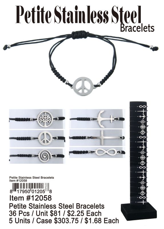 Petite Stainless Steel Bracelets - 36 Pieces Unit