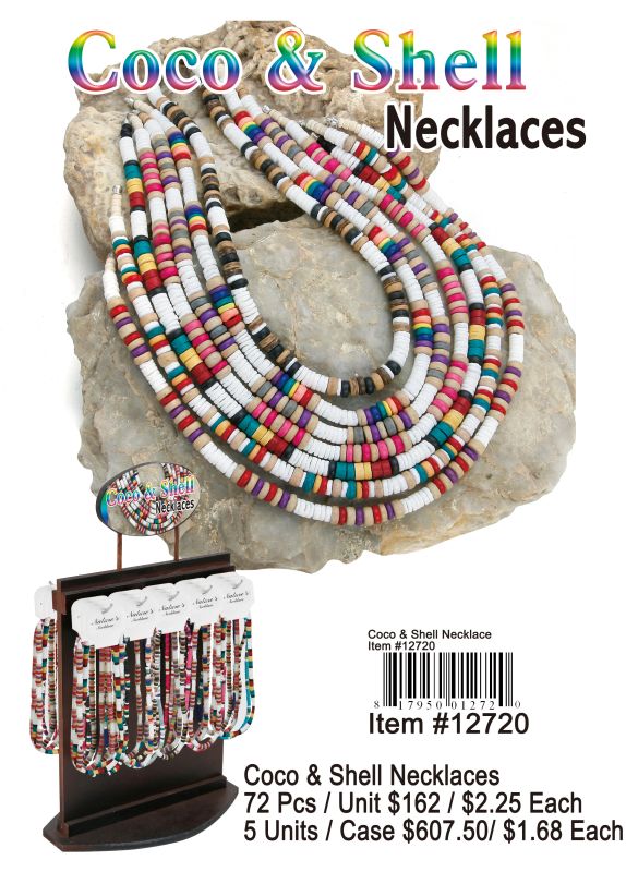 Coco&Shell Necklaces - 72 Pieces Unit