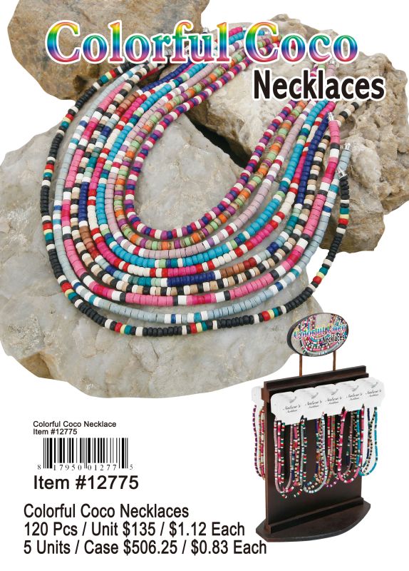 Colorful Coco Necklaces - 120 Pieces Unit