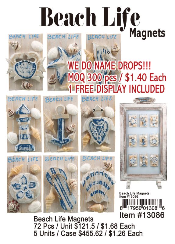 Beach Life Magnets - 72 Pieces Unit - Click Image to Close