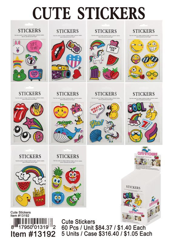 Cute Stickers - 60 Pieces Unit