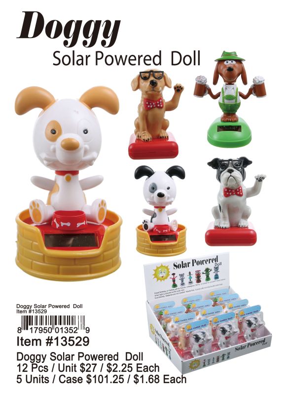 Doggy Solar Powered Doll - 12 Pieces Unit - Click Image to Close