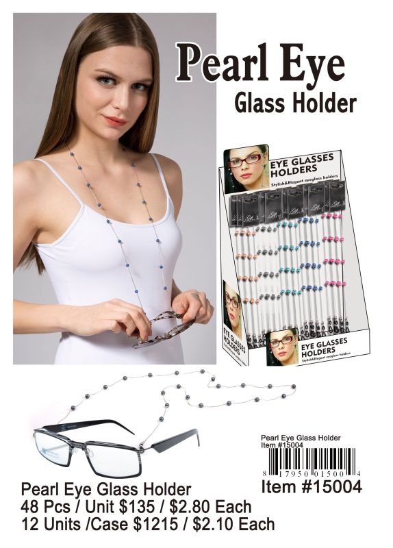 Pearl Eye Glass Holder - 48 Pieces Unit