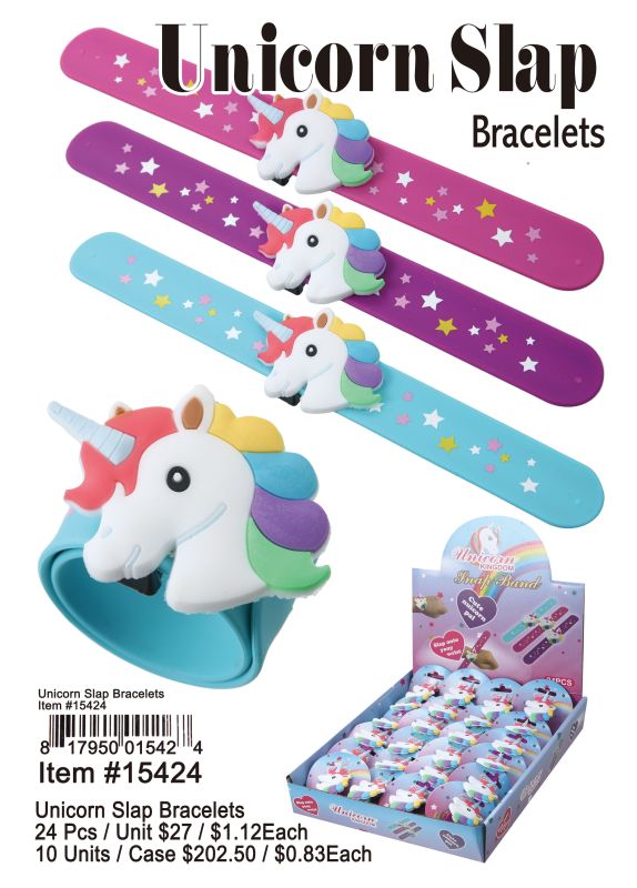 Unicorn Slap Bracelets - 24 Pieces Unit