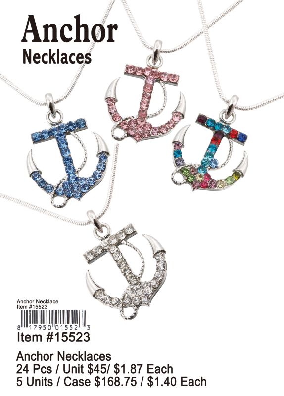 Anchor Necklaces - 24 Pieces Unit