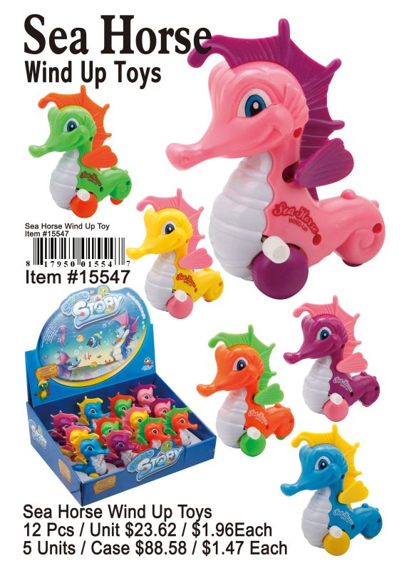 Sea Horse Wind Up Toys - 12 Pieces Unit