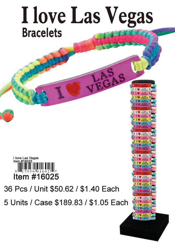 I Love Las Vegas Bracelets - 36 Pieces Unit