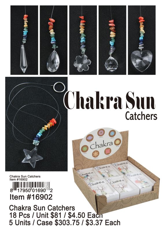 Chakra Sun Catchers - 18 Pieces Unit