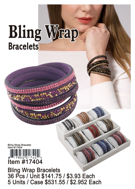 Bling Wrap Bracelets - 36 Pieces Unit