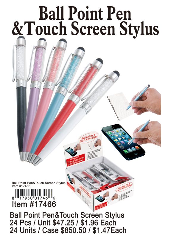 Ball Point Pen&Touch Screen Stylus - 24 Pieces Unit - Click Image to Close