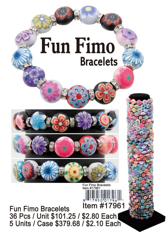 Fun Fimo Bracelets - 36 Pieces Unit