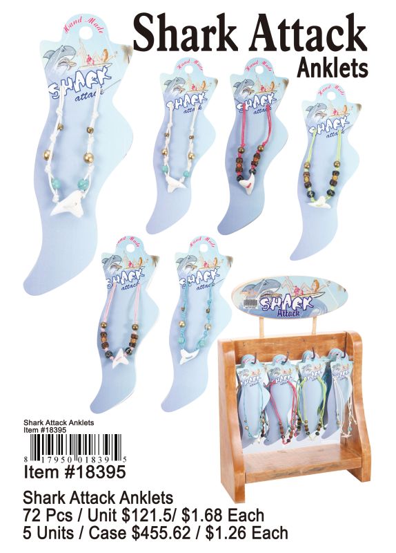 Shark Attack Anklets - 72 Pieces Unit - Click Image to Close