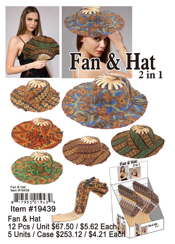 Fan & Hat - 12 Pieces Unit - Click Image to Close