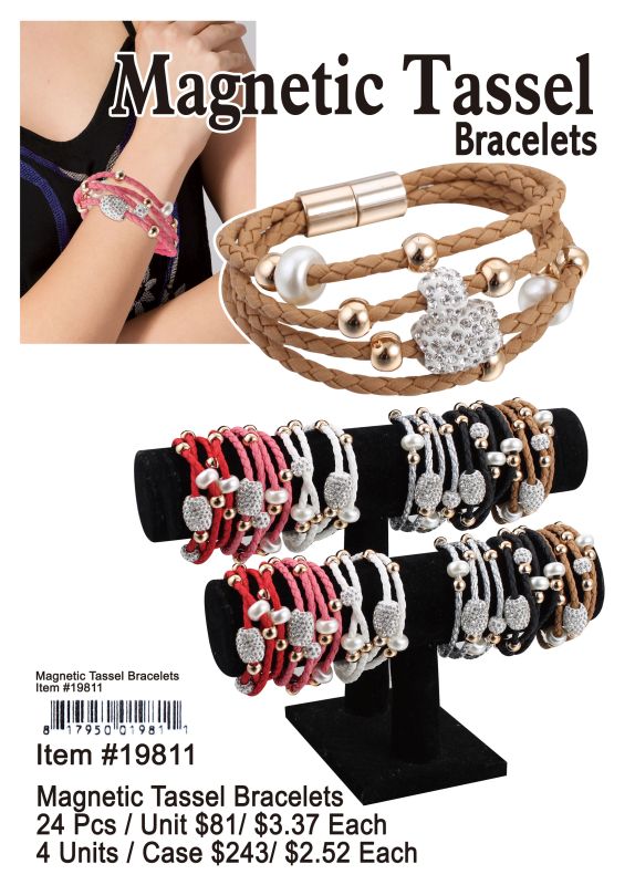 Magnetic Tassel Bracelets - 24 Pieces Unit