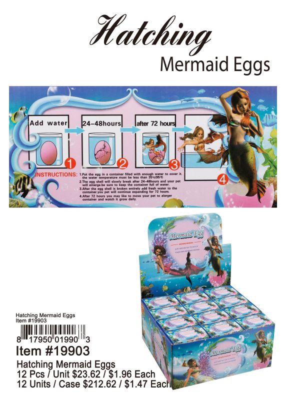 Hatching Mermaid Eggs - 12 Pieces Unit