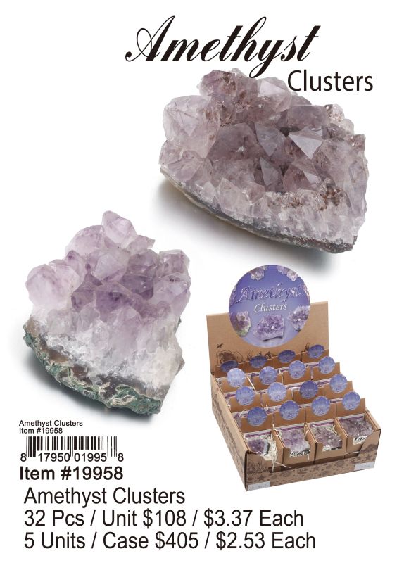 Amethyst Clusters - 32 Pieces Unit