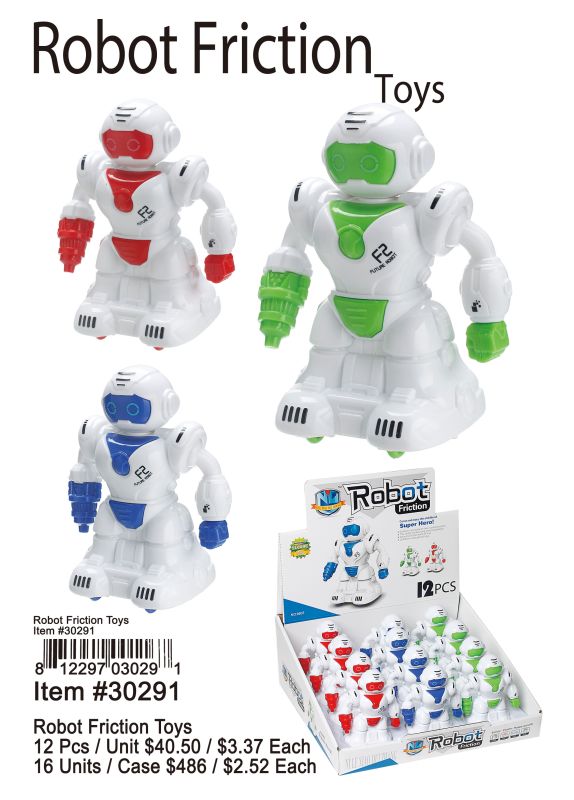 Robot Friction Toys - 12 Pieces Unit