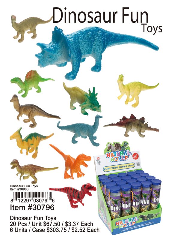 Dinosaur Fun Toys - 20 Pieces Unit - Click Image to Close