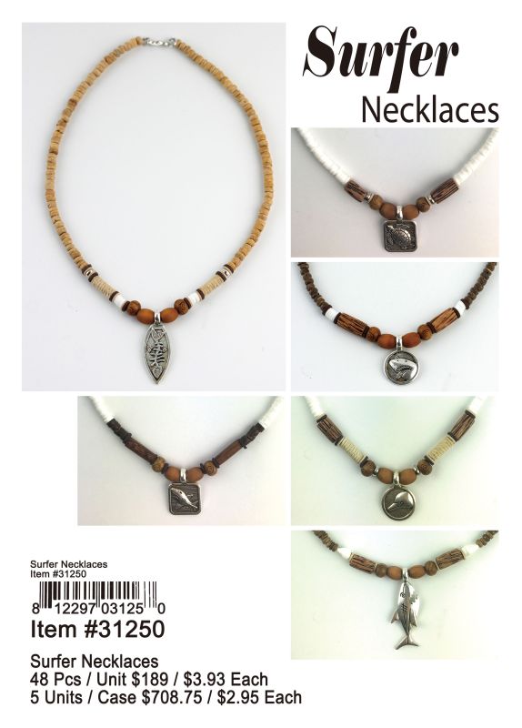 Surfer Necklaces - 48 Pieces Unit