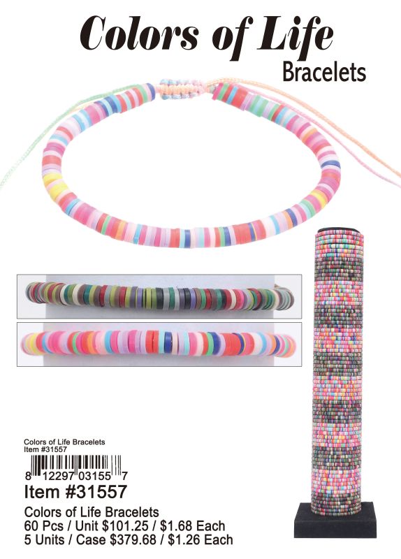 Colors Of Life Bracelets - 60 Pieces Unit