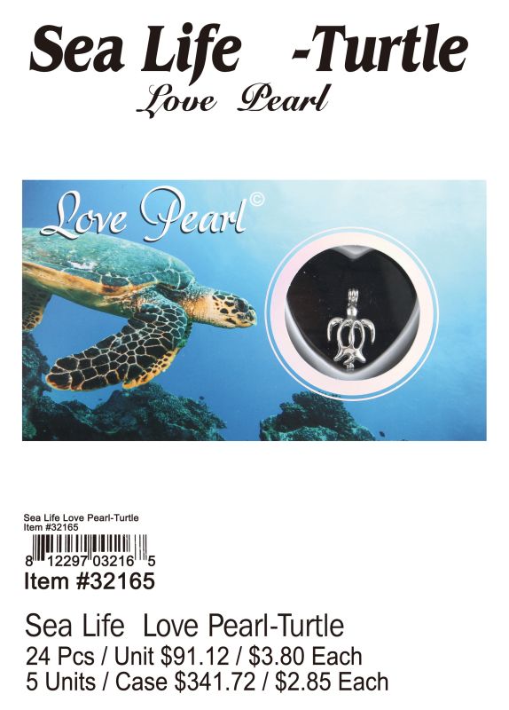 Sea Life Love Pearl-Turtle - 24 Pieces Unit - Click Image to Close