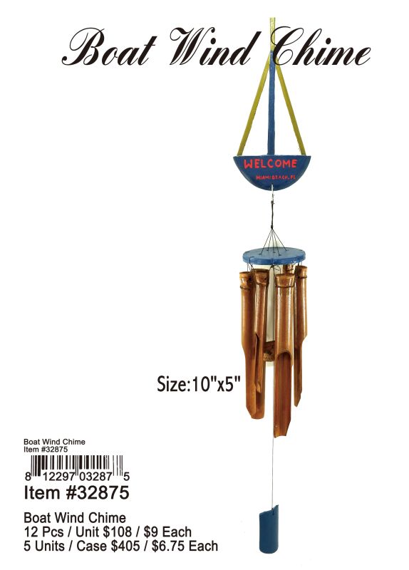 Boat Wind Chime - 12 Pieces Unit