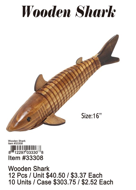 Wooden Shark - 12 Pieces Unit