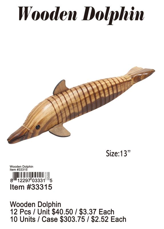 Wooden Dolphin - 12 Pieces Unit