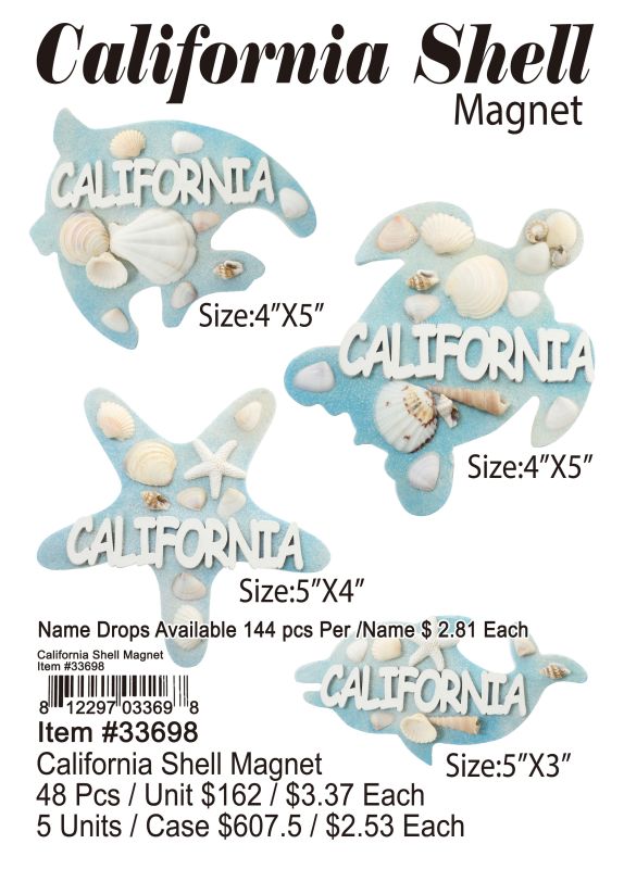 California Shell Magnet - 48 Pieces Unit - Click Image to Close