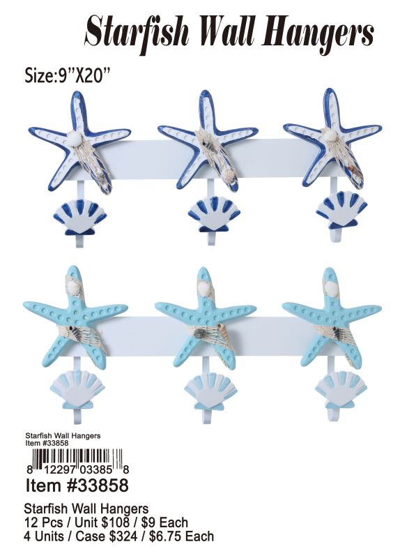 Starfish Wall Hangers - 12 Pieces Unit