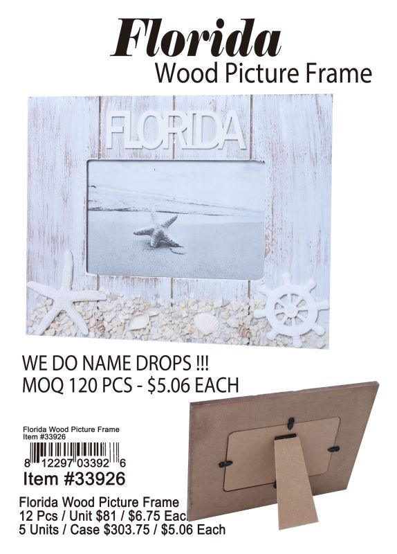 Florida Wood Picture Frame - 12 Pieces Unit