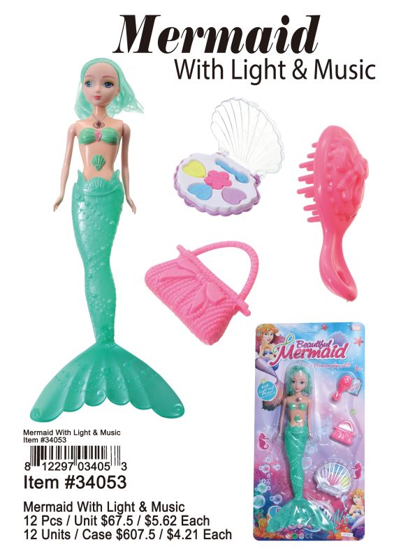 Mermaid With Light&Music - 12 Pieces Unit - Click Image to Close