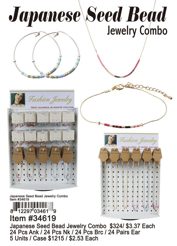 Japanese Seed Bead Jewelry Combo - 96 Pieces Unit