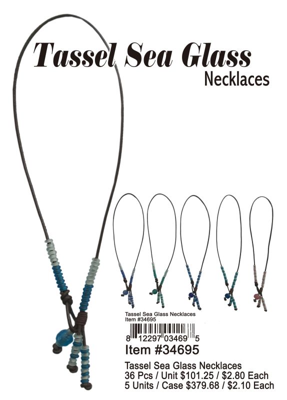 Tassel Sea Glassnecklace - 36 Pieces Unit