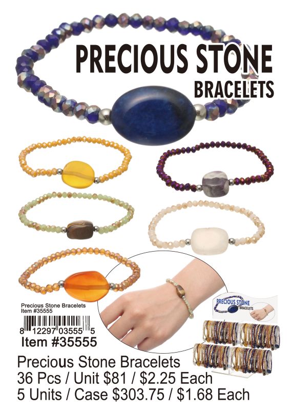 Precious Stone Bracelets - 36 Pieces Unit