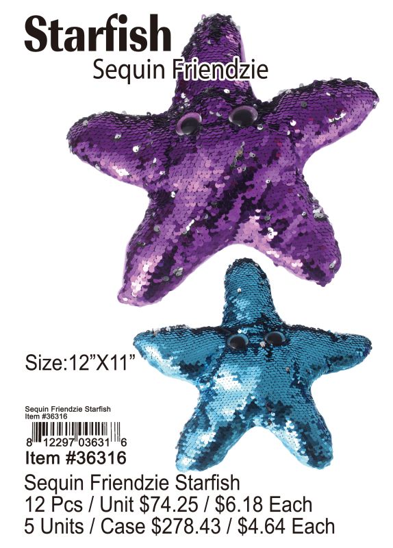 Starfish Sequin Friendzia - 12 Pieces Unit - Click Image to Close