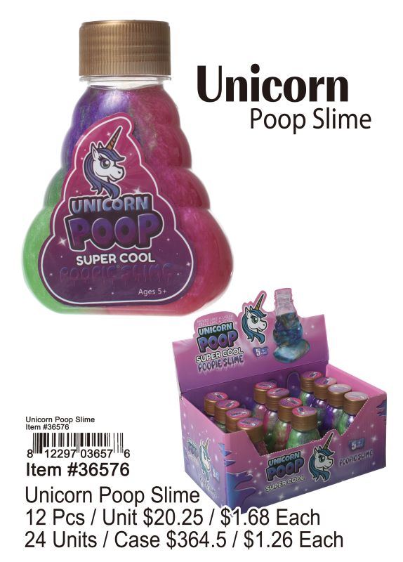 Unicorn Poop Slime - 12 Pieces Unit