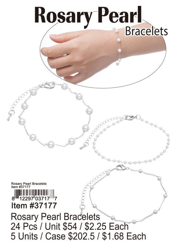 Rosary Pearl Bracelets - 24 Pieces Unit