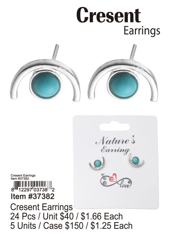 Cresent Earrings - 24 Pieces Unit