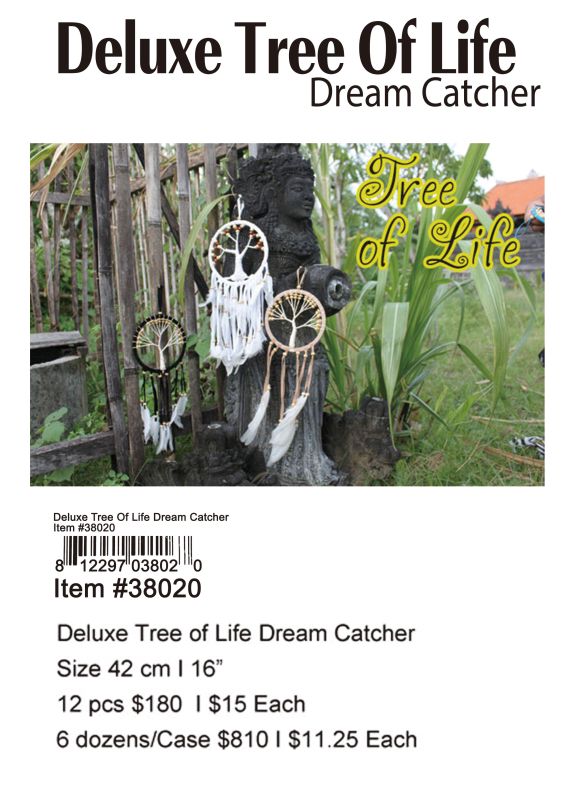 Deluxe Tree Of Life Dream Catcher - 12 Pieces Unit