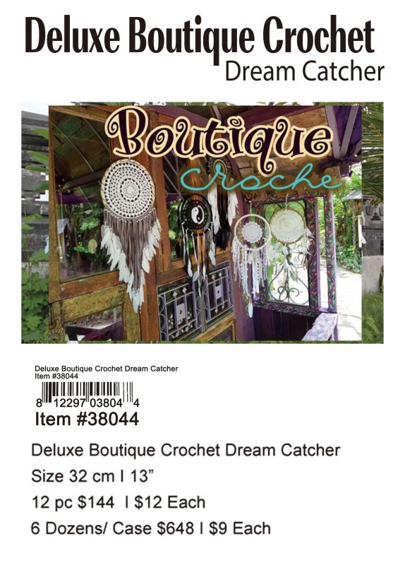 Deluxe Doutique Crochet Dream Catcher - 12 Pieces Unit