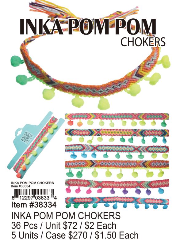 Inka Pom Pom Chockers - 36 Pieces Unit