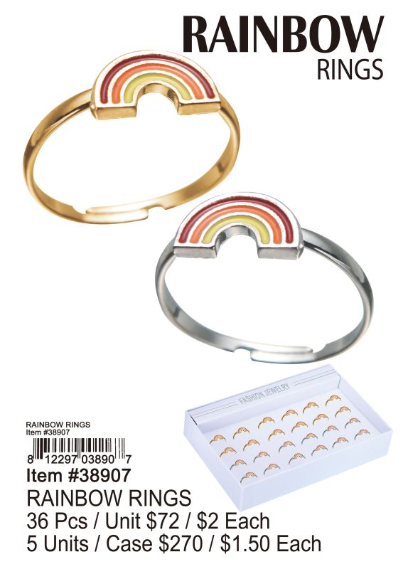Rainbow Rings - 36 Pieces Unit