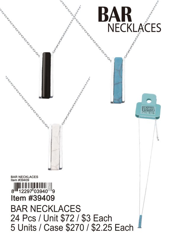 Bar Necklaces - 24 Pieces Unit