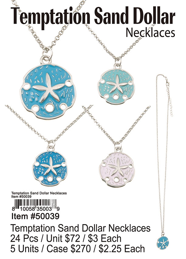 Temptation Sand Dollar Necklaces - Click Image to Close