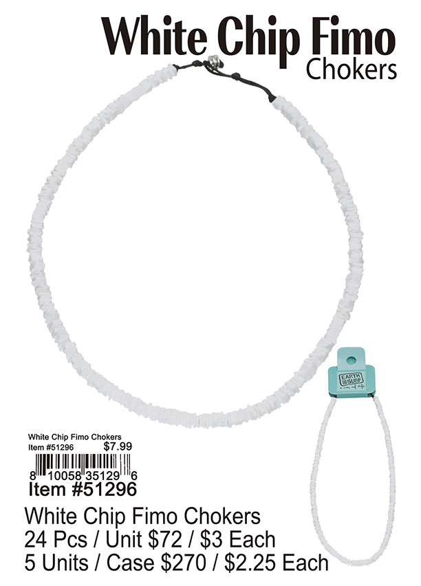 White Chip Fimo Chokers - Click Image to Close
