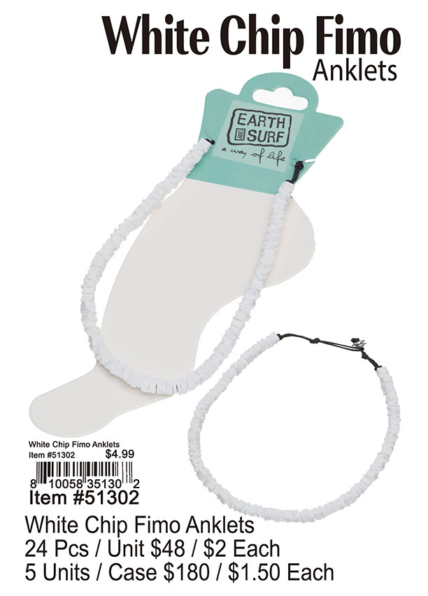 White Chip Fimo Anklets