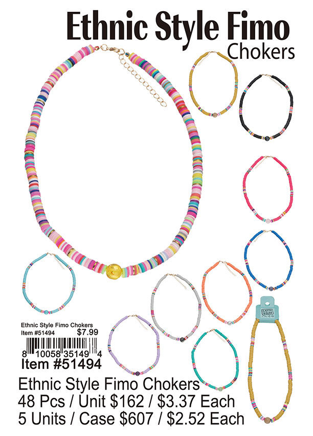 Ethnic Style Fimo Chokers - Click Image to Close